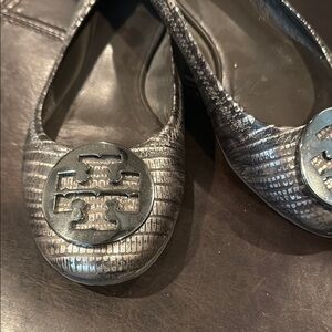 Tory Burch Silver Ballet Flats